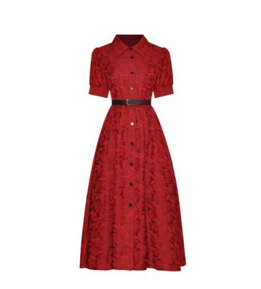 Vintage 40er Jahre Designerkleid Rot