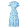 Geblümtes 40er Jahre Vintage Kleid Blau