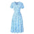 Geblümtes 40er Jahre Vintage Kleid Blau