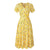 Geblümtes 40er Jahre Vintage Kleid Gelb