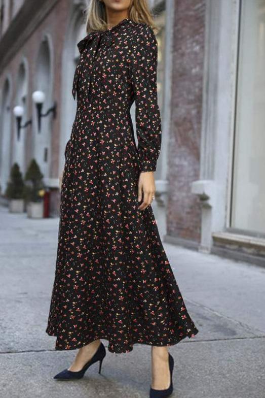 Vintage 40er Jahre Fluid Kleid Schwarz