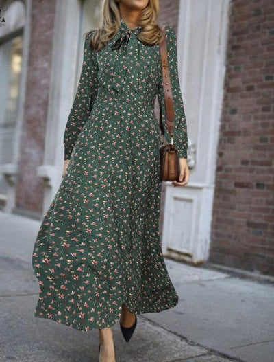 Vintage 40er Jahre Fließendes Kleid Grün