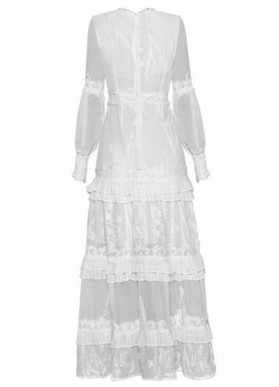 Weißes Laternenkleid im 40er-Jahre-Stil