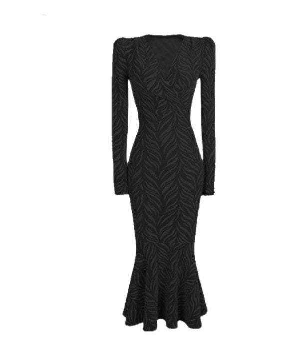 Luxuriöses 40er-Jahre-Vintage-Kleid in Schwarz