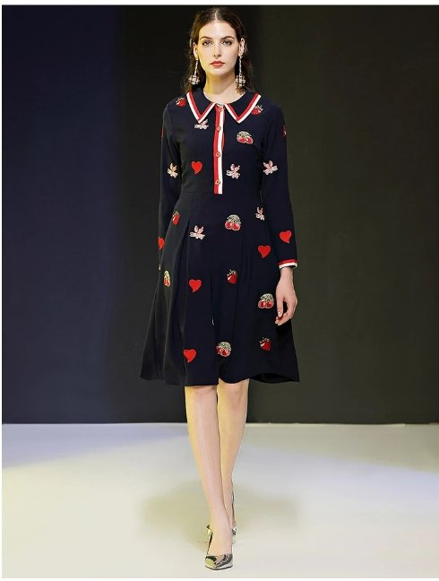 Marineblaues Vintage-Abendkleid aus den 1940er Jahren