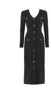 Schwarzes, figurbetontes Vintage-Kleid aus den 1940er Jahren
