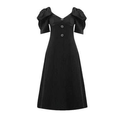 Schwarzes Vintage 40er Jahre Kleid