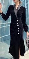 Vintage 40er Jahre Schwarzes Herbstkleid