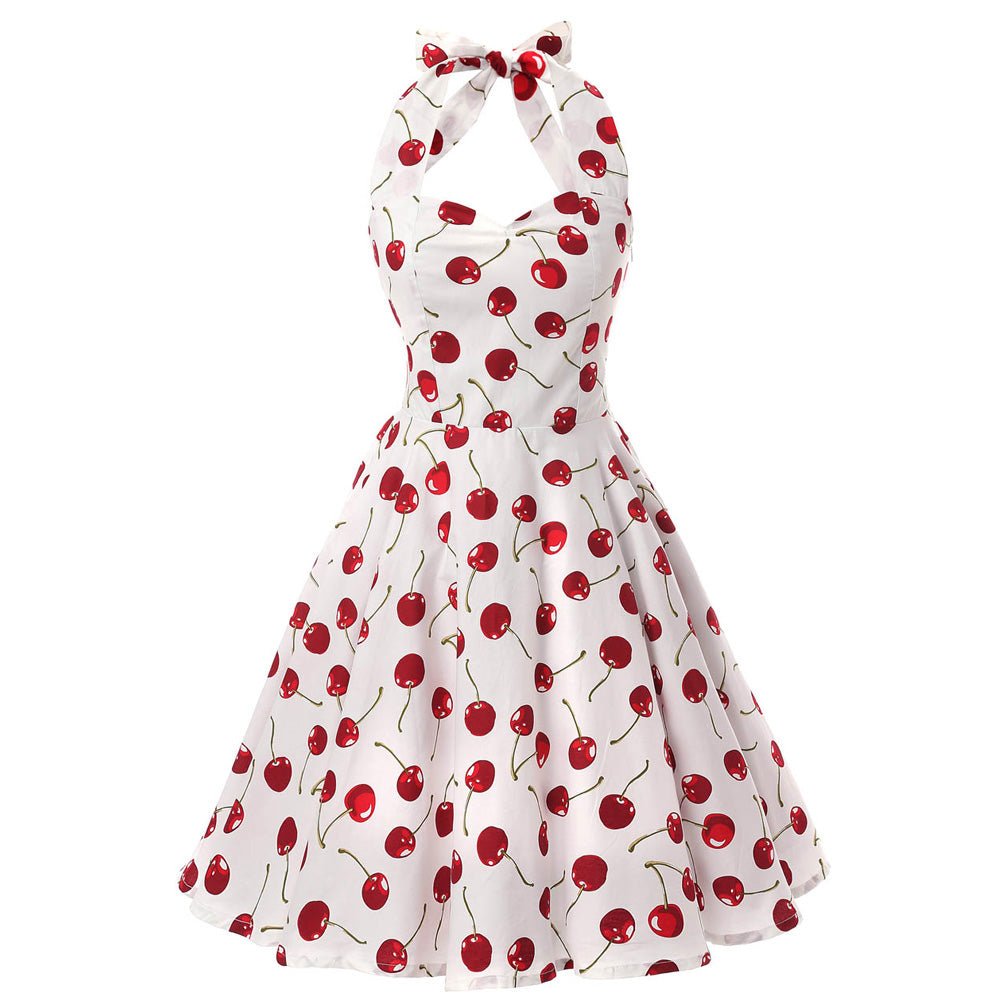 Kirschfarbenes 50er-Jahre-Vintage-Kleid