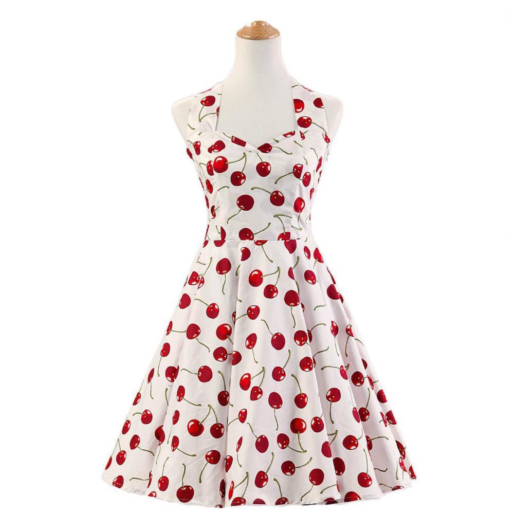 Kirschfarbenes 50er-Jahre-Vintage-Kleid