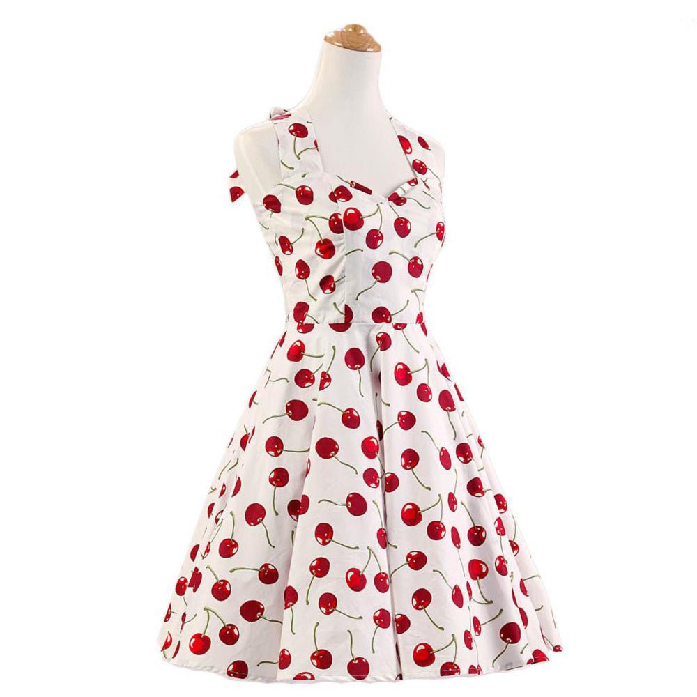 Kirschfarbenes 50er-Jahre-Vintage-Kleid