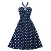 Marineblaues 50er-Jahre-Vintage-Kleid