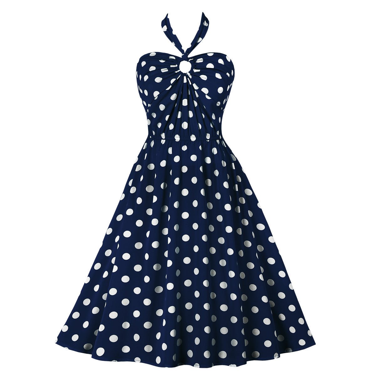 Marineblaues 50er-Jahre-Vintage-Kleid