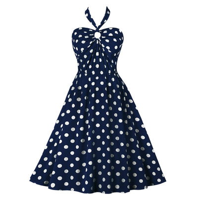 Marineblaues 50er-Jahre-Vintage-Kleid