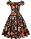 Marineblaues Plus Size 60er Vintage Kleid