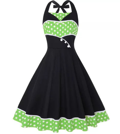 Plus Size 60er Vintage Kleid Grün