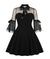 Schwarzes Spinnen-Vintage-Kleid