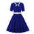 Blau-weißes Herbst-Vintage-Kleid