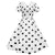 Weißes Vintage-Kleid mit schwarzen Punkten