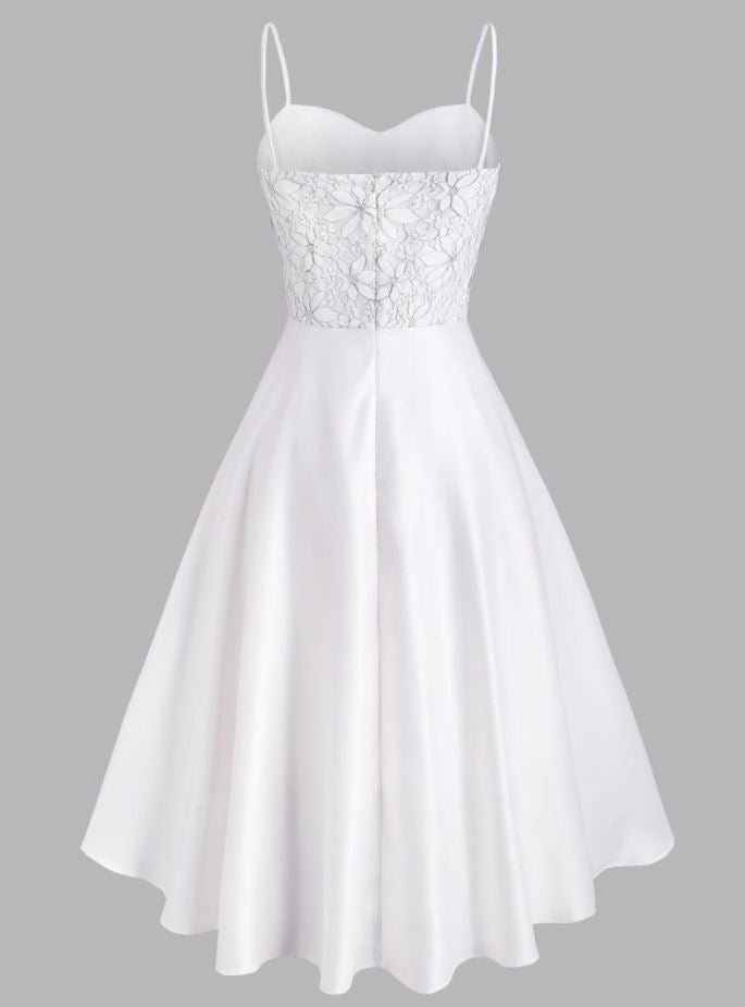 Vintage Weißes Stickereikleid