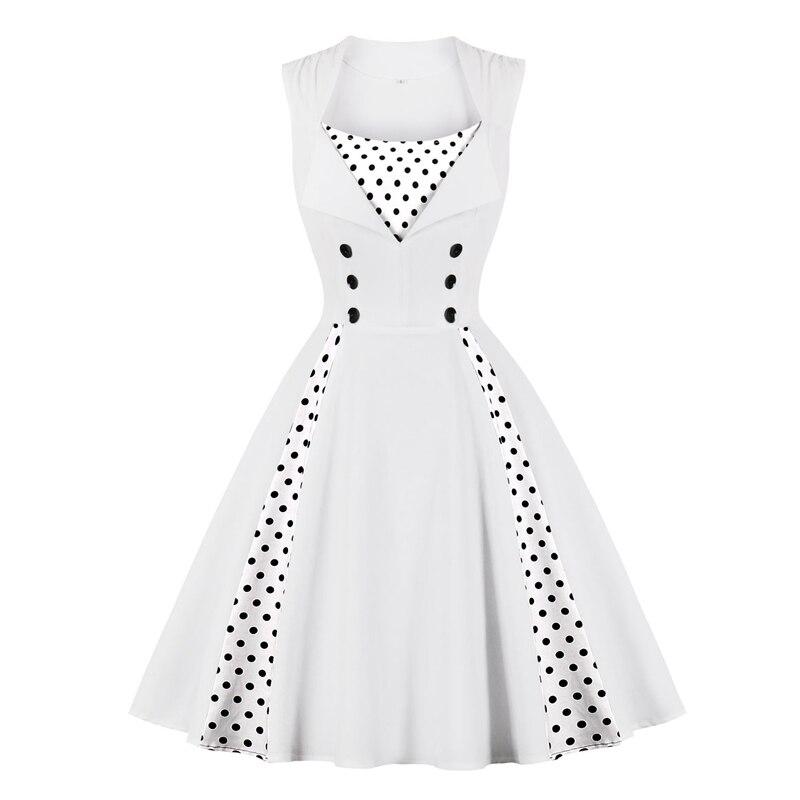 Vintage weißes Rockabilly-Kleid