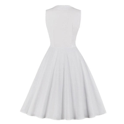 Vintage weißes Rockabilly-Kleid