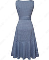 Vintage blau kariertes Kleid