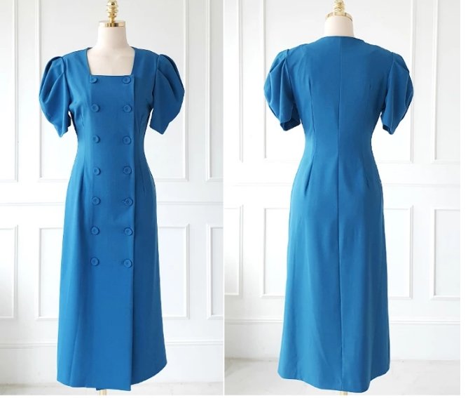 Königsblaues Vintage-Kleid