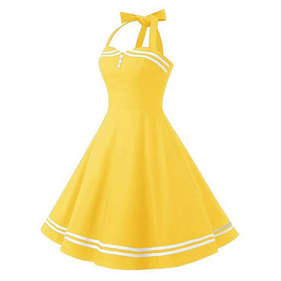 Gelbes Boogie Woogie Vintage Kleid