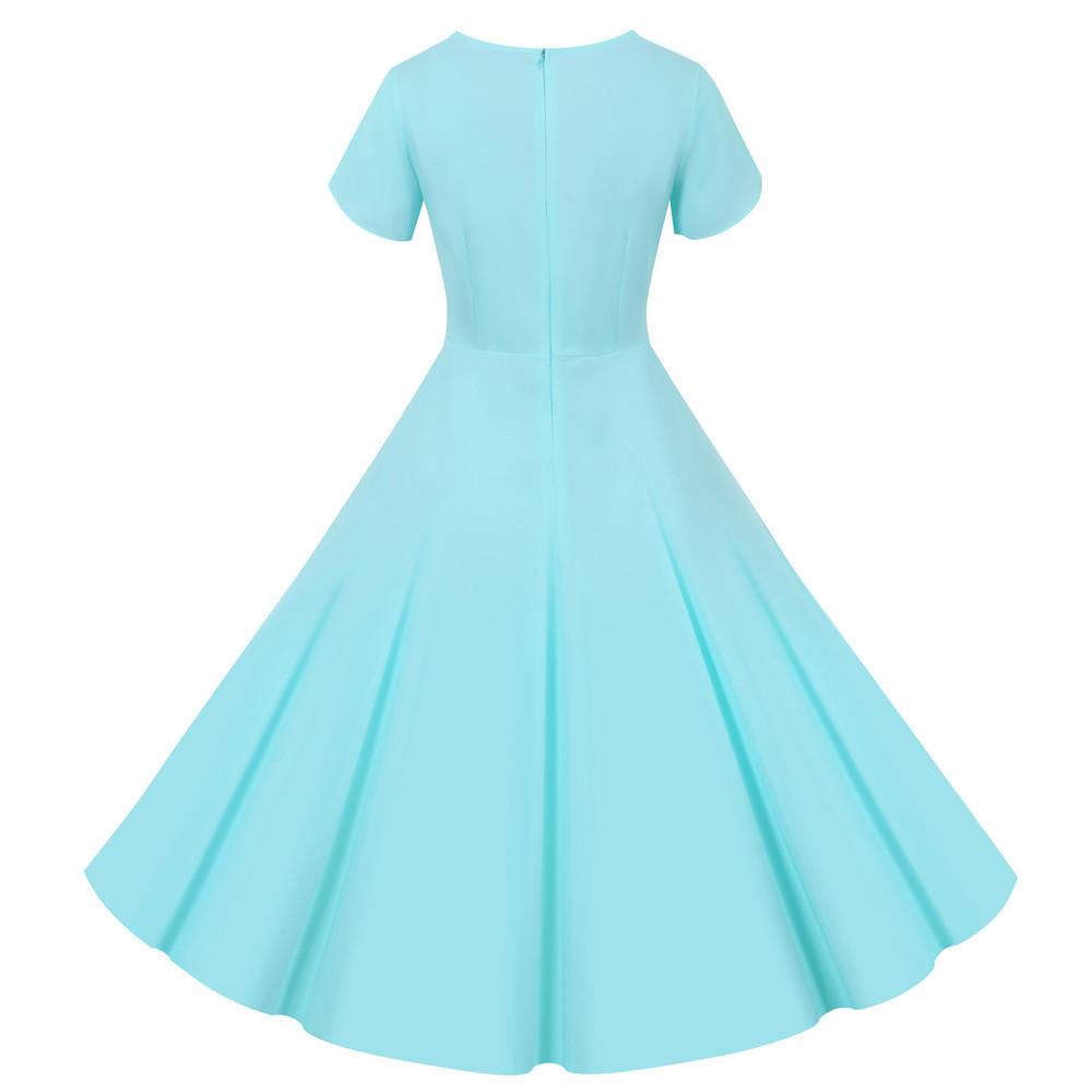 Knöpfe Vintage Kleid Blau