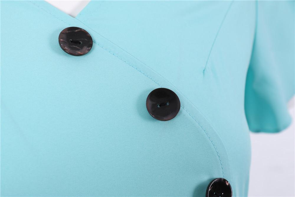 Knöpfe Vintage Kleid Blau