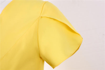 Knöpfe Vintage Kleid Gelb