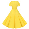 Knöpfe Vintage Kleid Gelb