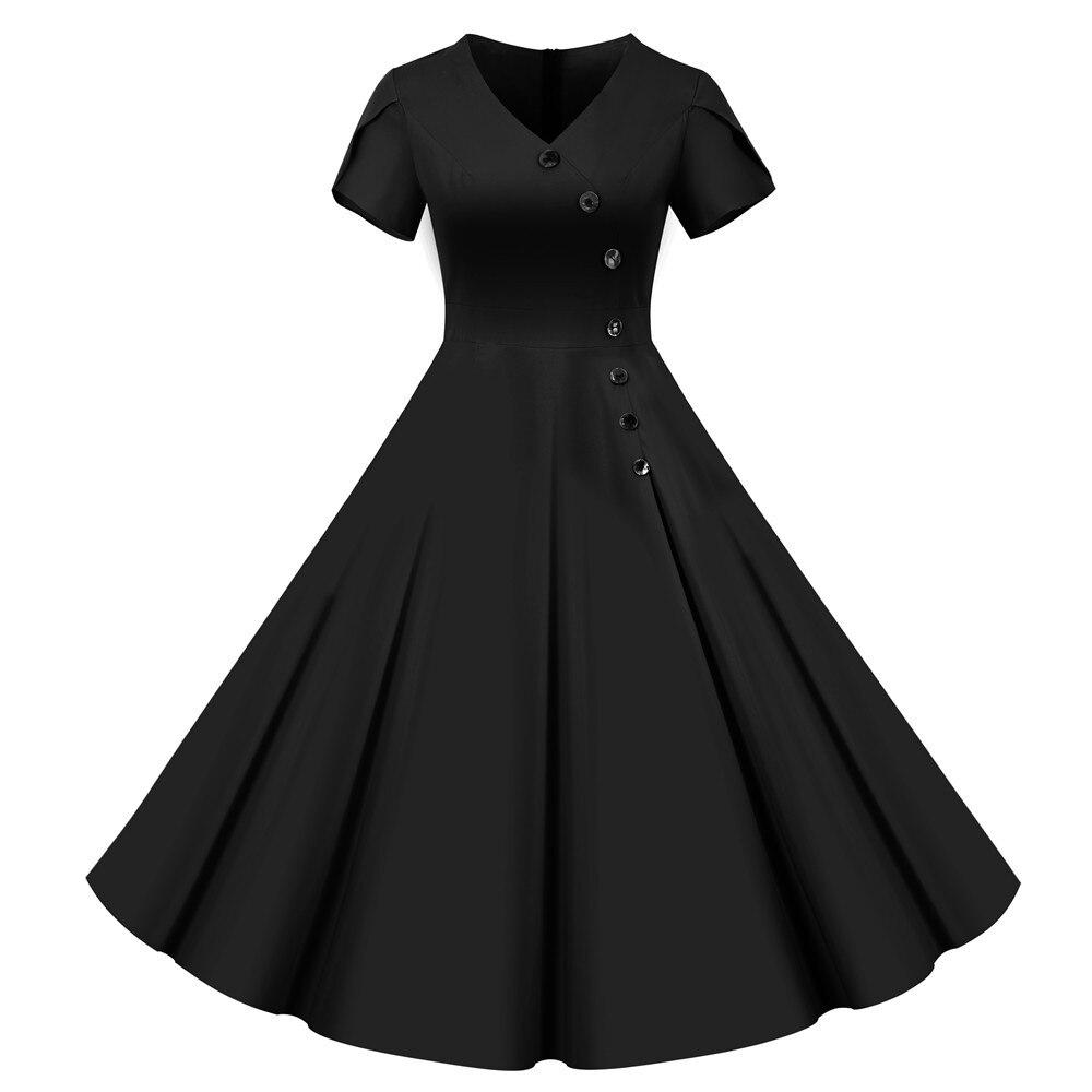 Vintage-Kleid mit schwarzen Knöpfen