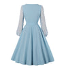 Himmelblaues Vintage-Kleid mit Stickerei