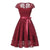 Weinrotes Vintage-Kleid mit Stickerei