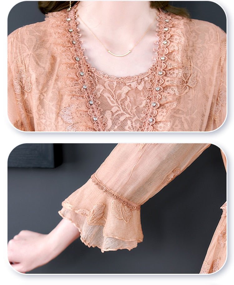 Vintage-Kleid mit Blumenstickerei