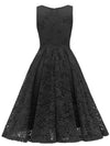 Schwarzes Vintage-Kleid mit Stickerei