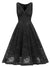 Schwarzes Vintage-Kleid mit Stickerei