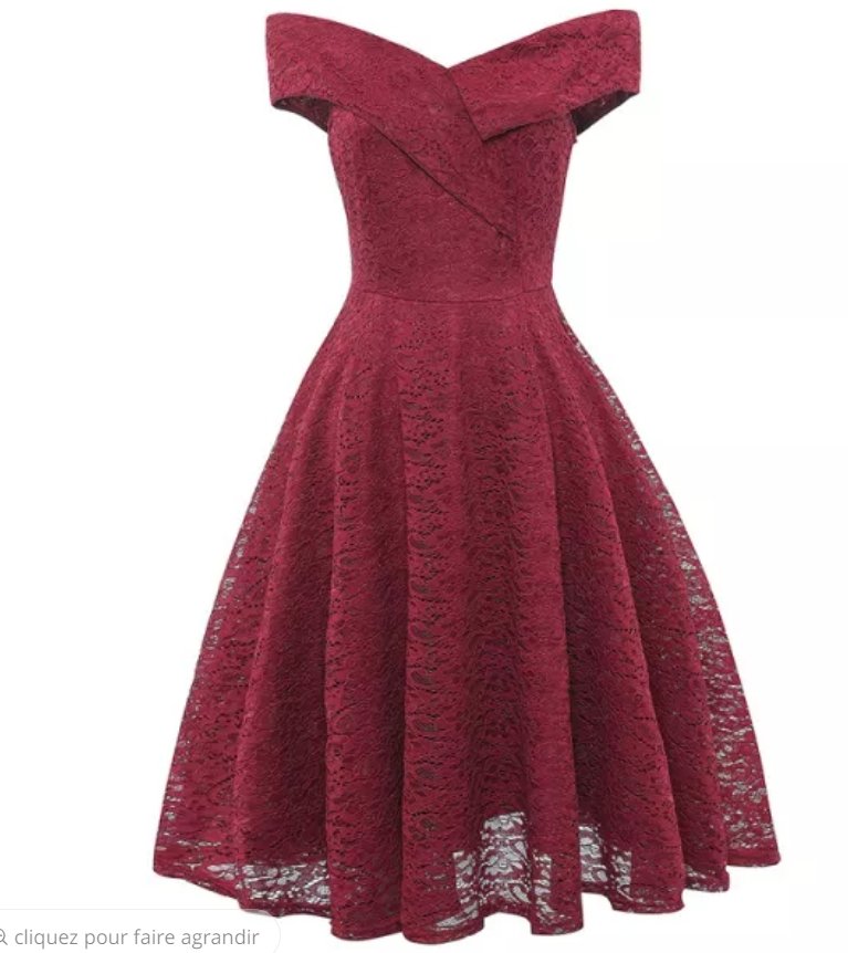 Vintage-Kleid mit roter Stickerei
