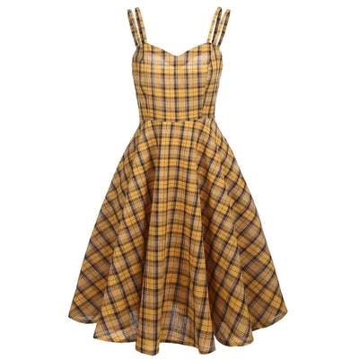 Vintage Kariertes Kleid mit Schleier