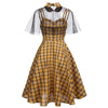 Vintage Kariertes Kleid mit Schleier