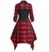 Vintage kariertes Kleid mit Spitzen rot