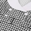 Schwarz kariertes Vintage-Kleid