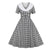 Schwarz kariertes Vintage-Kleid