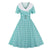 Türkisfarbenes Karo-Vintage-Kleid