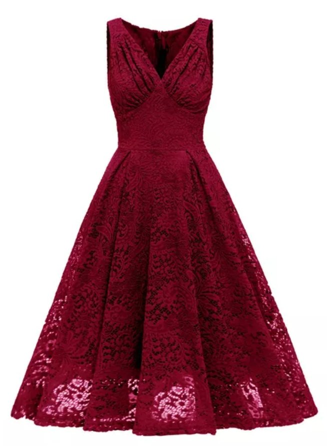 Rotes Vintage-Zeremonienkleid