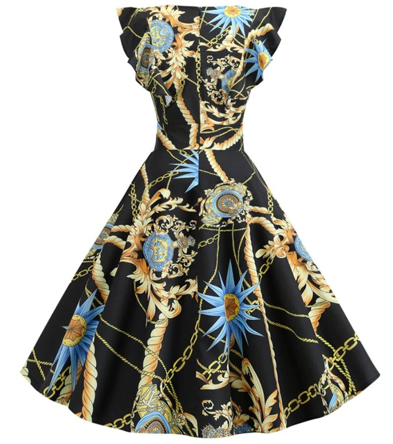 Auffälliges Vintage-Chic-Retro-Kleid