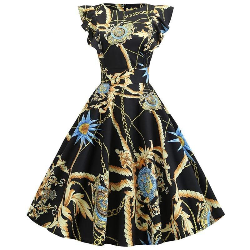 Auffälliges Vintage-Chic-Retro-Kleid