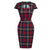 Kariertes Vintage-Kleid mit quadratischem Ausschnitt